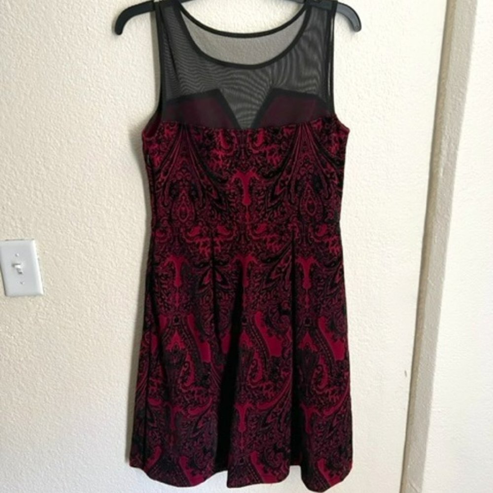 Enfocus Studio Black and Red velvet dress